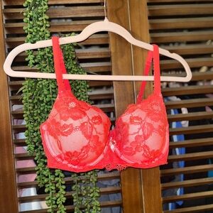 Victoria's Secret Coral Lace Bra